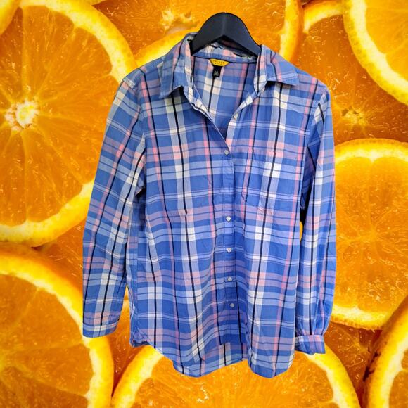 Prince & Fox Pink and Blue Plaid Button Up Shirt Size Large - Picture 2 of 8